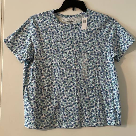 Old Navy - Blue flowers - Cotton tee - Picture 1 of 2